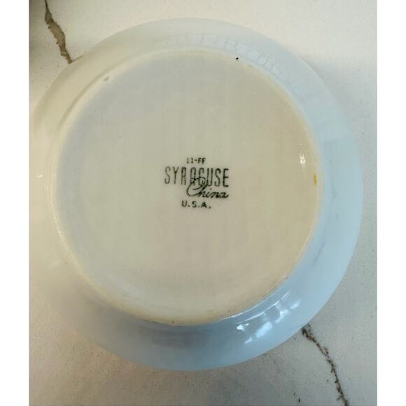 Vintage Syracuse China Bowls | Set of 4 Beige & Green Stripe Restaurant Ware - Picture 5 of 5